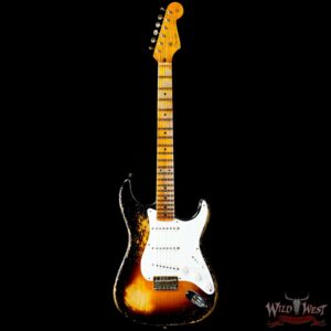 Fender Custom Shop Limited Edition 70th Anniversary 1954 Stratocaster Hardtail Super Heavy Relic Wide Fade 2 Tone Sunburst 6.90 LBS - Image 3