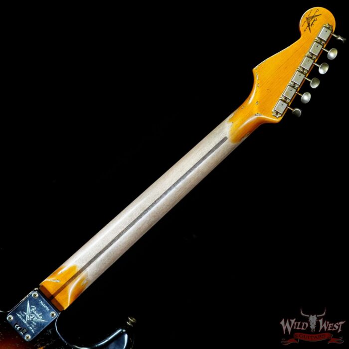 Fender Custom Shop Limited Edition 70th Anniversary 1954 Stratocaster Hardtail Super Heavy Relic Wide Fade 2 Tone Sunburst 6.90 LBS - Image 5