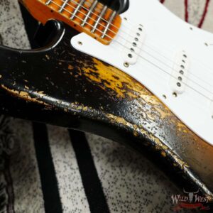Fender Custom Shop Limited Edition 70th Anniversary 1954 Stratocaster Hardtail Super Heavy Relic Wide Fade 2 Tone Sunburst 6.90 LBS - Image 9