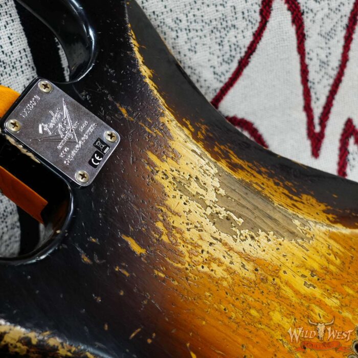 Fender Custom Shop Limited Edition 70th Anniversary 1954 Stratocaster Hardtail Super Heavy Relic Wide Fade 2 Tone Sunburst 6.90 LBS - Image 13