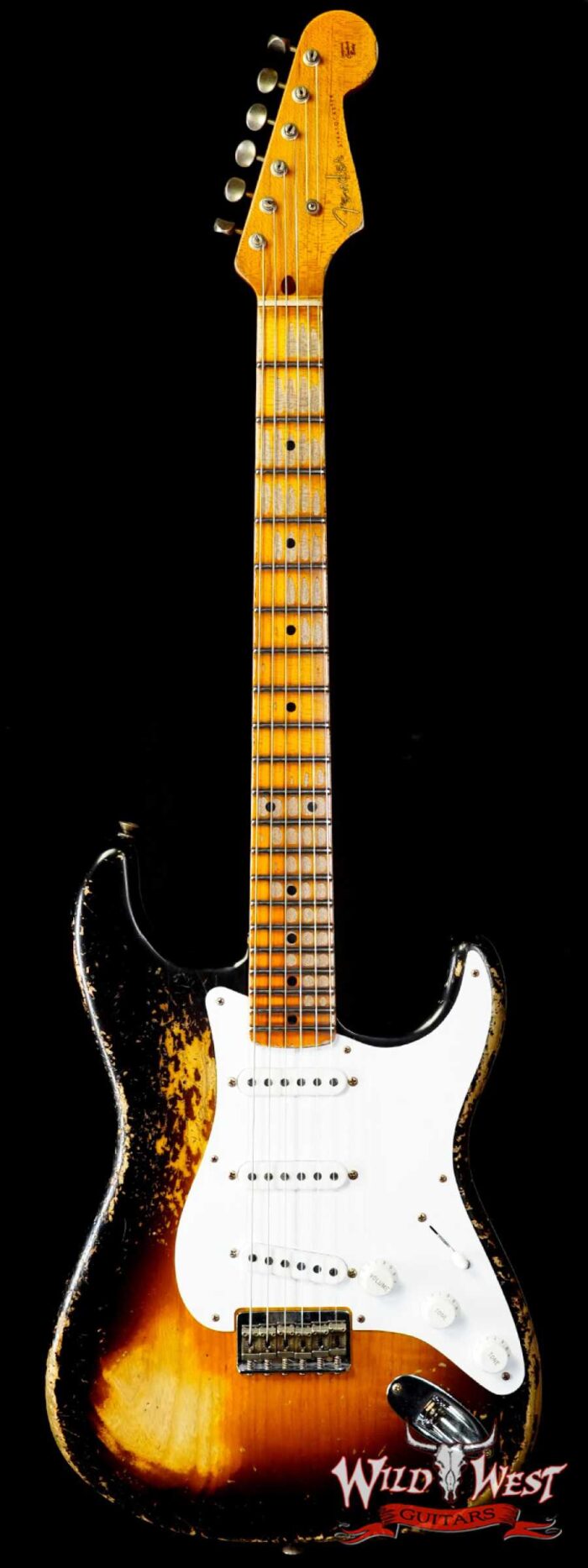 Fender Custom Shop Limited Edition 70th Anniversary 1954 Stratocaster Hardtail Super Heavy Relic Wide Fade 2 Tone Sunburst 6.90 LBS - Image 1