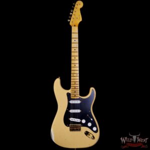 Fender Custom Shop Limited Edition 70th Anniversary 1954 Stratocaster Hardtail Relic Nocaster Blonde with Black Pickguard & Gold Hardware 7.10 LBS - Image 3