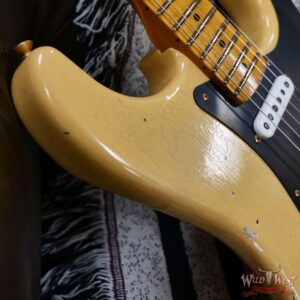 Fender Custom Shop Limited Edition 70th Anniversary 1954 Stratocaster Hardtail Relic Nocaster Blonde with Black Pickguard & Gold Hardware 7.10 LBS - Image 9