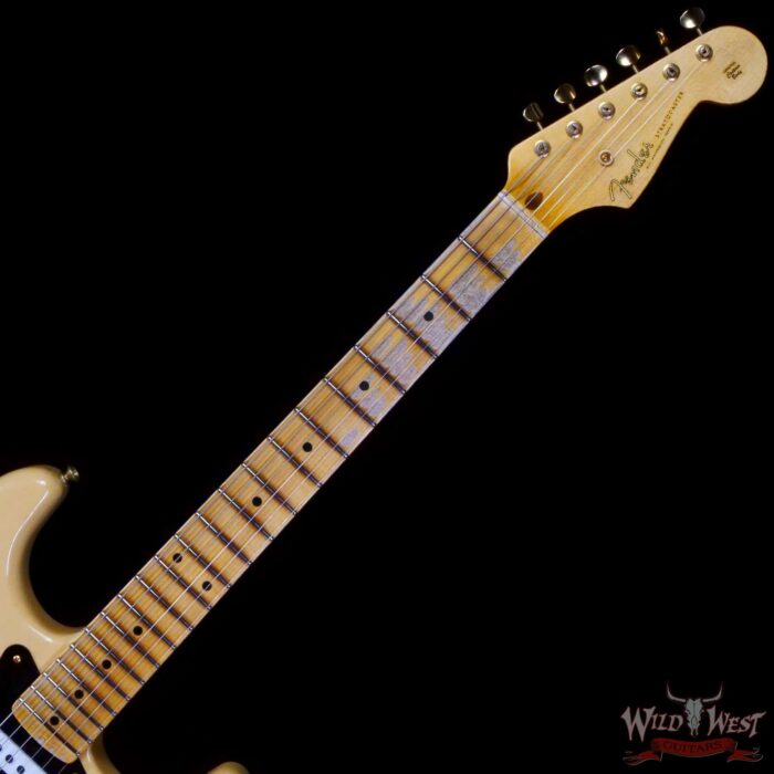 Fender Custom Shop Limited Edition 70th Anniversary 1954 Stratocaster Hardtail Relic Nocaster Blonde with Black Pickguard & Gold Hardware 6.90 LBS - Image 4