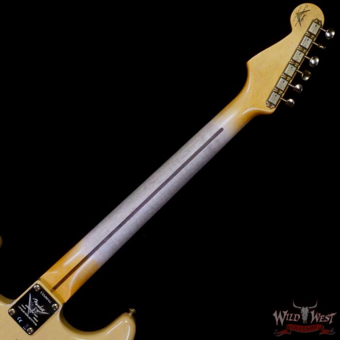 Fender Custom Shop Limited Edition 70th Anniversary 1954 Stratocaster Hardtail Relic Nocaster Blonde with Black Pickguard & Gold Hardware 6.90 LBS - Image 5