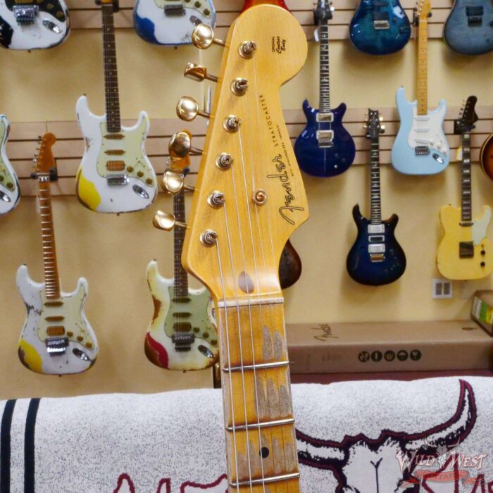 Fender Custom Shop Limited Edition 70th Anniversary 1954 Stratocaster Hardtail Relic Nocaster Blonde with Black Pickguard & Gold Hardware 6.90 LBS - Image 7