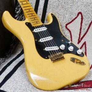 Fender Custom Shop Limited Edition 70th Anniversary 1954 Stratocaster Hardtail Relic Nocaster Blonde with Black Pickguard & Gold Hardware 6.90 LBS - Image 8