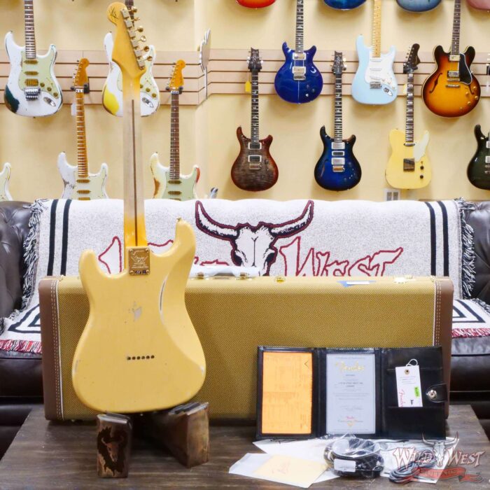 Fender Custom Shop Limited Edition 70th Anniversary 1954 Stratocaster Hardtail Relic Nocaster Blonde with Black Pickguard & Gold Hardware 6.90 LBS - Image 10