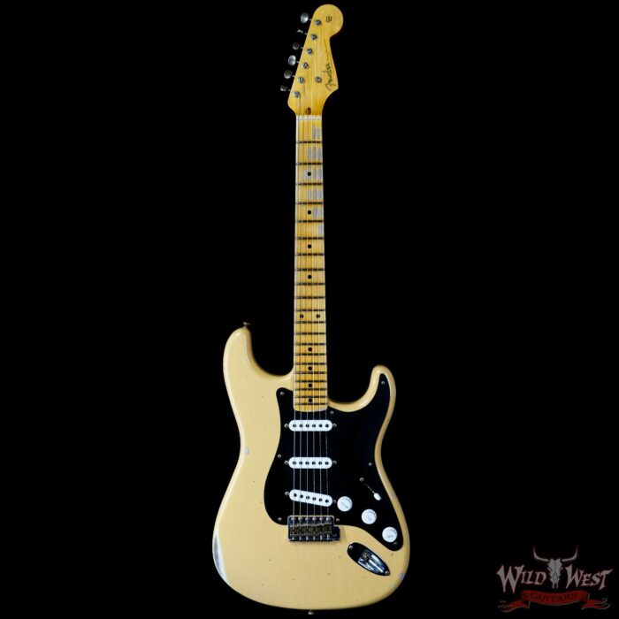 Fender Custom Shop Limited Edition 70th Anniversary 1954 Stratocaster Relic Nocaster Blonde with Black Pickguard 7.55 LBS - Image 3