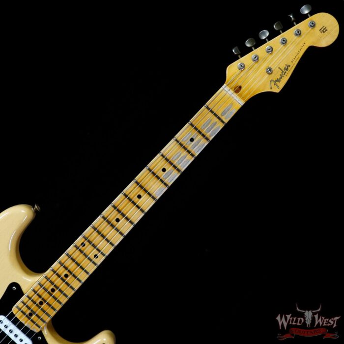 Fender Custom Shop Limited Edition 70th Anniversary 1954 Stratocaster Relic Nocaster Blonde with Black Pickguard 7.55 LBS - Image 4