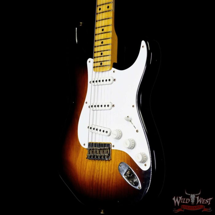 Fender Custom Shop Limited Edition 70th Anniversary 1954 Hardtail Stratocaster Journeyman Relic Wide Fade 2 Tone Sunburst 7.15 LBS - Image 2