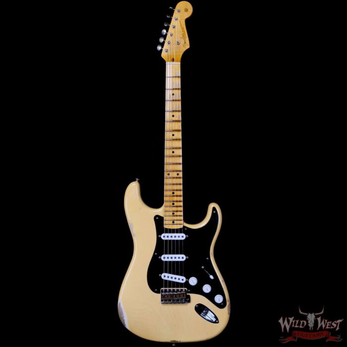 Fender Custom Shop Limited Edition 70th Anniversary 1954 Stratocaster Relic Nocaster Blonde with Black Pickguard 7.55 LBS - Image 3