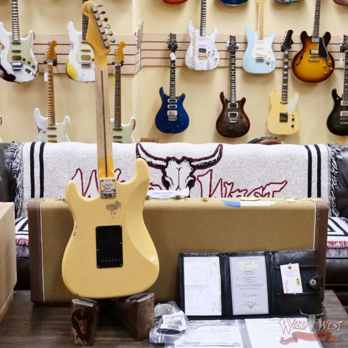 Fender Custom Shop Limited Edition 70th Anniversary 1954 Stratocaster Relic Nocaster Blonde with Black Pickguard 7.55 LBS - Image 10