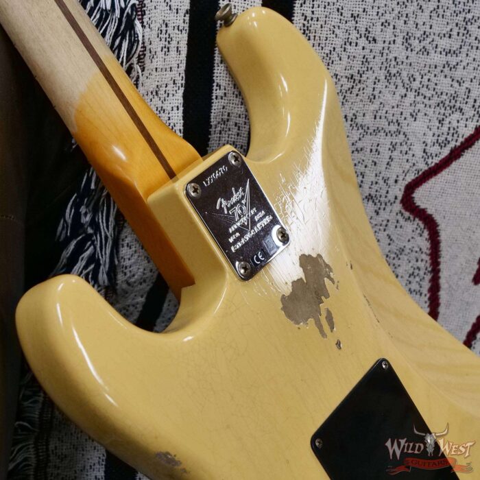 Fender Custom Shop Limited Edition 70th Anniversary 1954 Stratocaster Relic Nocaster Blonde with Black Pickguard 7.55 LBS - Image 13