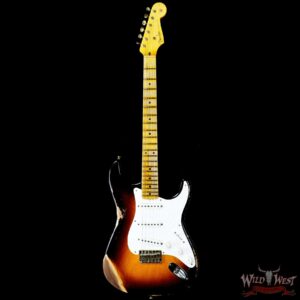 Fender Custom Shop Limited Edition 70th Anniversary 1954 Stratocaster Hardtail Heavy Relic Wide Fade 2 Tone Sunburst 6.90 LBS - Image 3