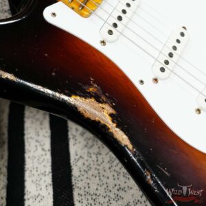 Fender Custom Shop Limited Edition 70th Anniversary 1954 Stratocaster Hardtail Heavy Relic Wide Fade 2 Tone Sunburst 6.90 LBS - Image 9