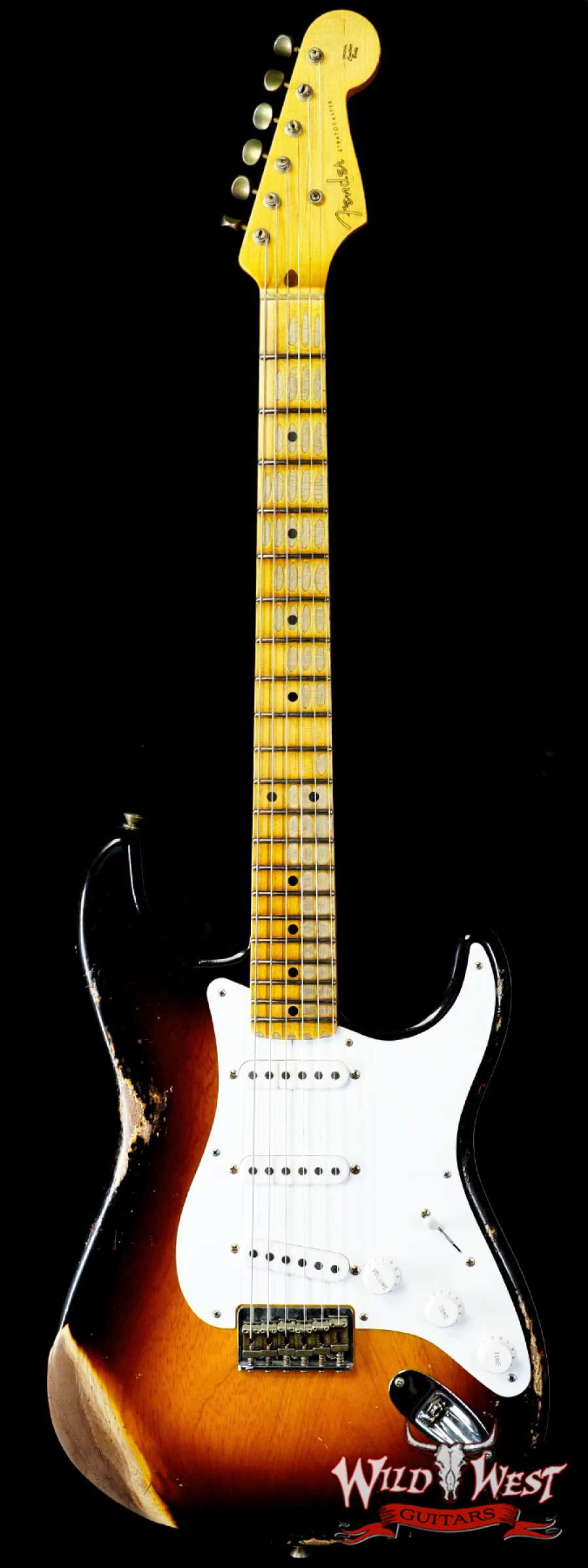 fendercs-lxx0072-main__wwg_large.jpg Fender Custom Shop Limited Edition 70th Anniversary 1954 Stratocaster Hardtail Heavy Relic Wide Fade 2 Tone Sunburst 6.90 LBS - Image 1