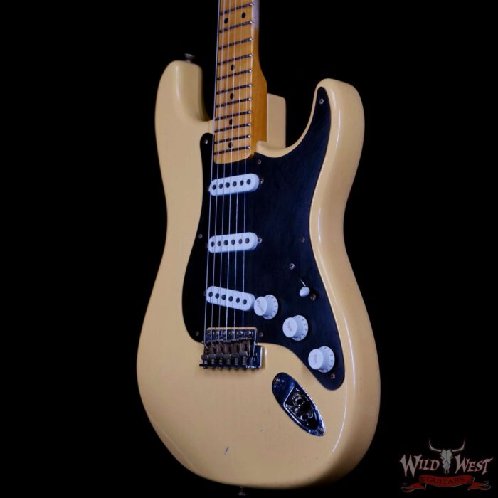 Fender Custom Shop Limited Edition 70th Anniversary 1954 Hardtail Stratocaster Journeyman Relic Nocaster Blonde with Black Pickguard 7.20 LBS - Image 2