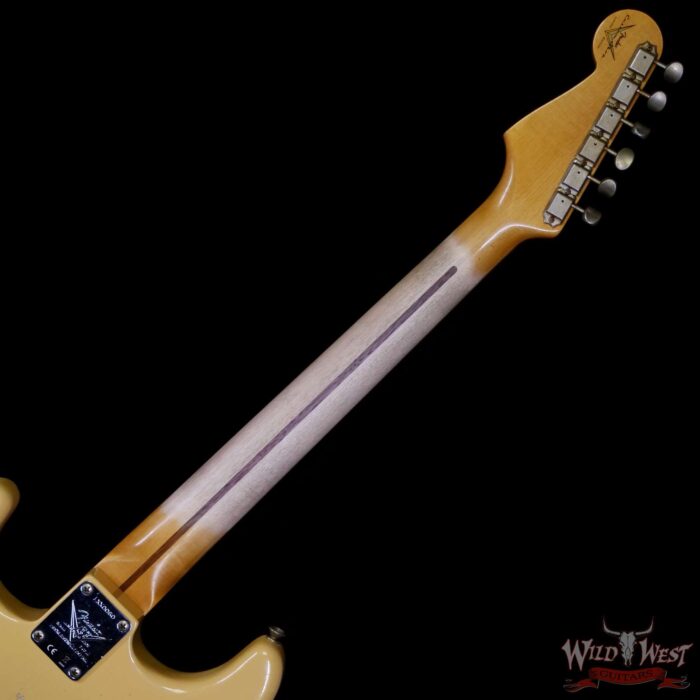 Fender Custom Shop Limited Edition 70th Anniversary 1954 Hardtail Stratocaster Journeyman Relic Nocaster Blonde with Black Pickguard 7.20 LBS - Image 5