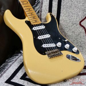 Fender Custom Shop Limited Edition 70th Anniversary 1954 Hardtail Stratocaster Journeyman Relic Nocaster Blonde with Black Pickguard 7.20 LBS - Image 8