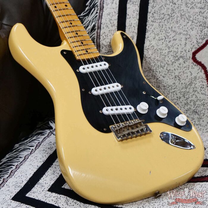 Fender Custom Shop Limited Edition 70th Anniversary 1954 Hardtail Stratocaster Journeyman Relic Nocaster Blonde with Black Pickguard 7.20 LBS - Image 8