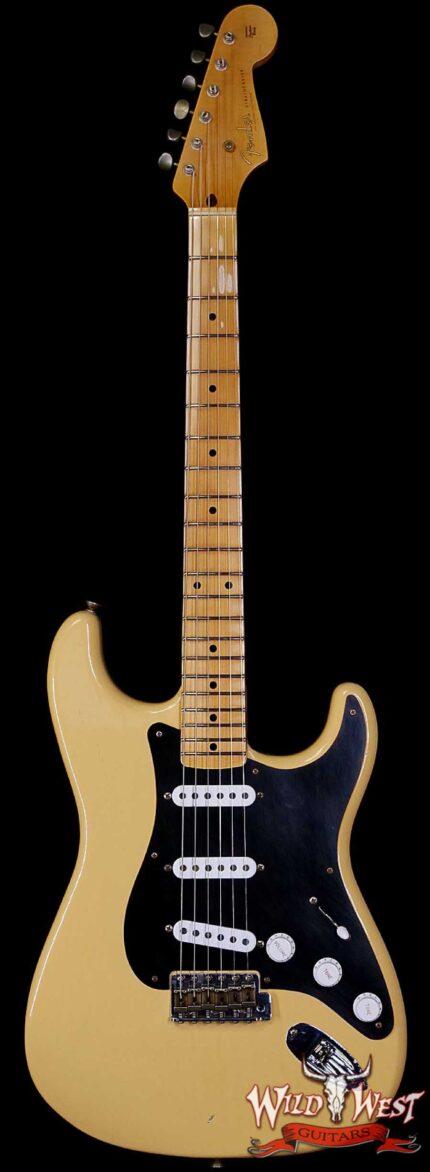 Fender Custom Shop Limited Edition 70th Anniversary 1954 Hardtail Stratocaster Journeyman Relic Nocaster Blonde with Black Pickguard 7.20 LBS
