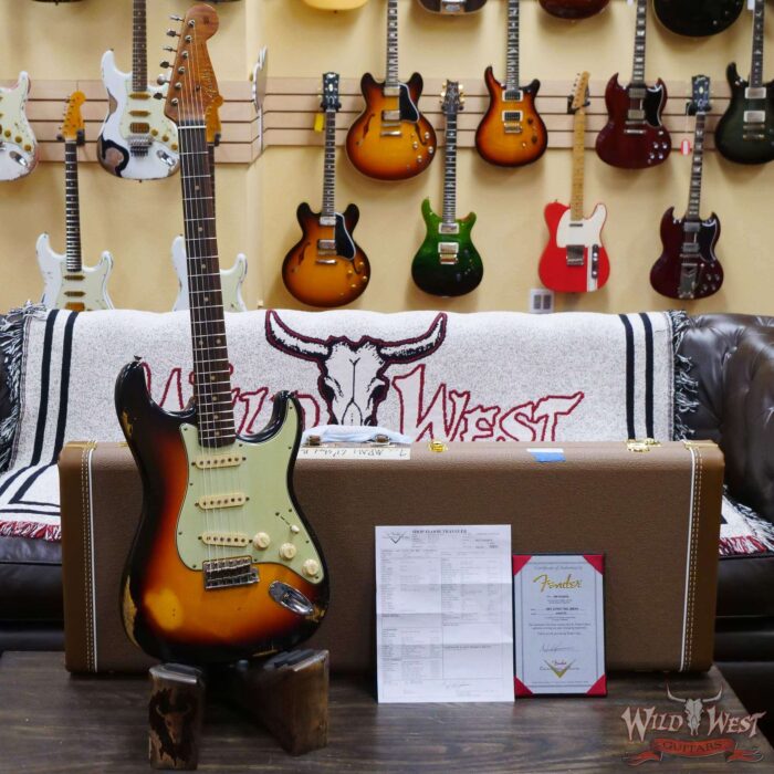 Fender Custom Shop Andy Hicks Masterbuilt 1961 Stratocaster Roasted Flame Maple Neck Brazilian Rosewood Board Relic 3-Color Sunburst - Image 6
