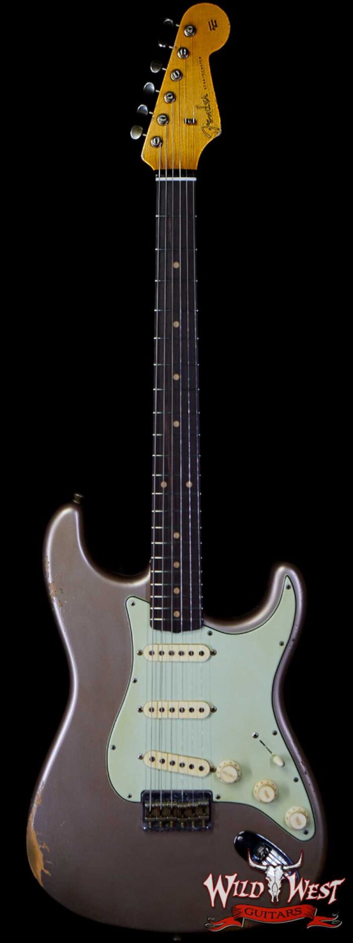 Fender Custom Shop Andy Hicks Masterbuilt 1961 Stratocaster Hardtail Brazilian Rosewood Slab Board Relic Shoreline Gold - Image 1