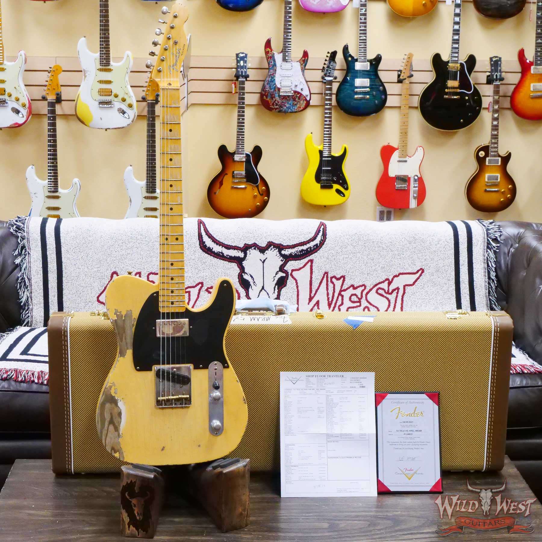 fendercs-mbam-r124633-d1__wwg.jpg Fender Custom Shop Austin MacNutt Masterbuilt 1952 Telecaster HS Hand-Wound Pickup Heavy Relic Nocaster Blonde - Image 6