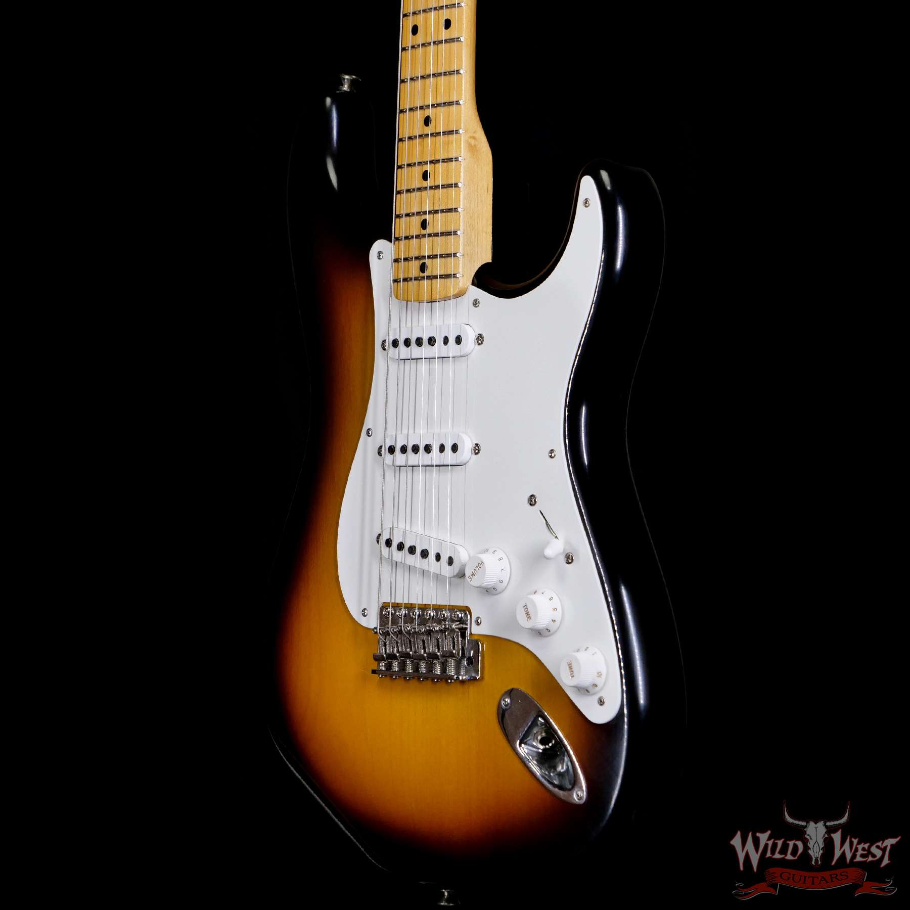 fendercs-mbcf-56stratcc-2ts-cf1075-br__wwg.jpg Fender Custom Shop Chris Fleming Masterbuilt 1956 Stratocaster Closet Classic 11/56 Neck 2 Tone Sunburst Loretta Hand-Wound Pikcups - Image 2