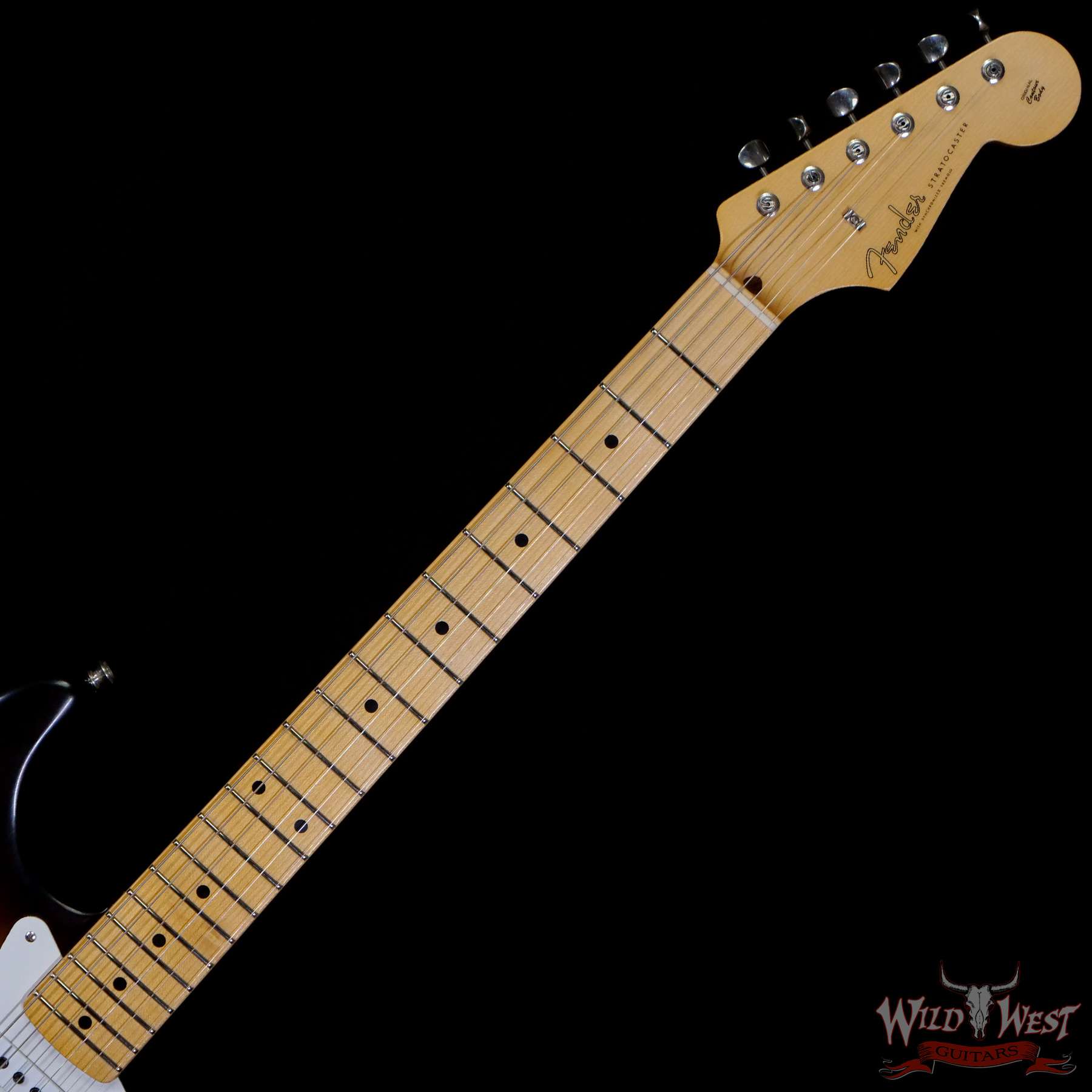 fendercs-mbcf-56stratcc-2ts-cf1075-nf__wwg.jpg Fender Custom Shop Chris Fleming Masterbuilt 1956 Stratocaster Closet Classic 11/56 Neck 2 Tone Sunburst Loretta Hand-Wound Pikcups - Image 4