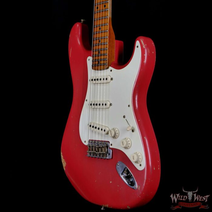 Fender Custom Shop Carlos Lopez Masterbuilt 1956 Ash Stratocaster Hand-Wound Pickups Relic Fiesta Red - Image 2