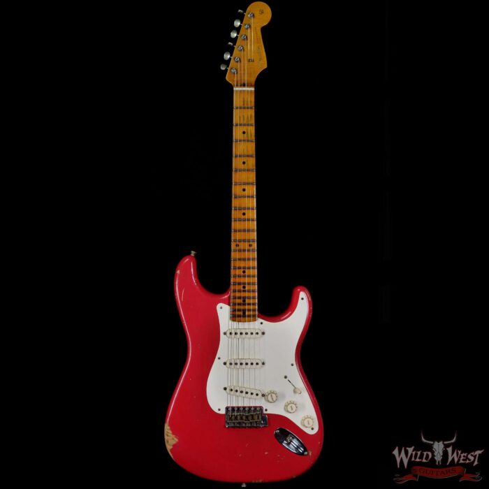 Fender Custom Shop Carlos Lopez Masterbuilt 1956 Ash Stratocaster Hand-Wound Pickups Relic Fiesta Red - Image 3