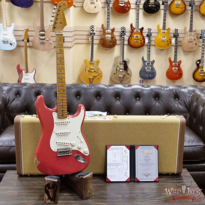 Fender Custom Shop Carlos Lopez Masterbuilt 1956 Ash Stratocaster Hand-Wound Pickups Relic Fiesta Red - Image 6