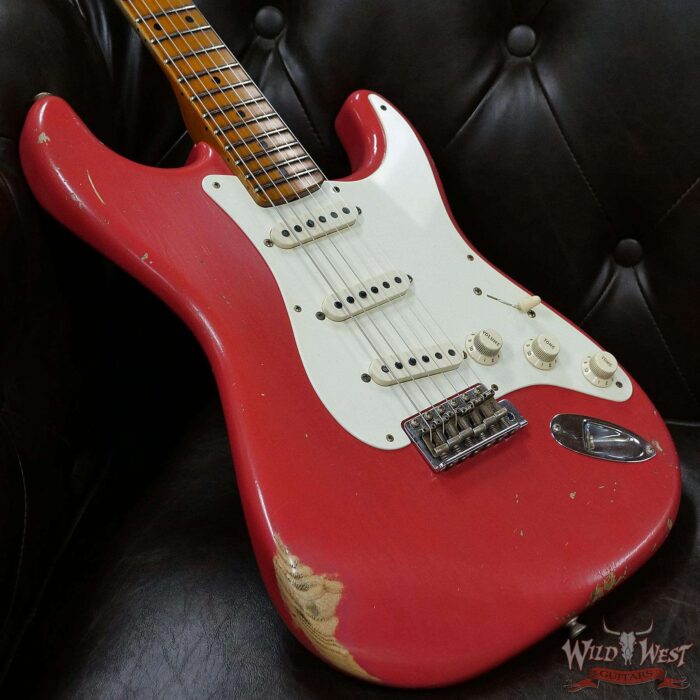Fender Custom Shop Carlos Lopez Masterbuilt 1956 Ash Stratocaster Hand-Wound Pickups Relic Fiesta Red - Image 8