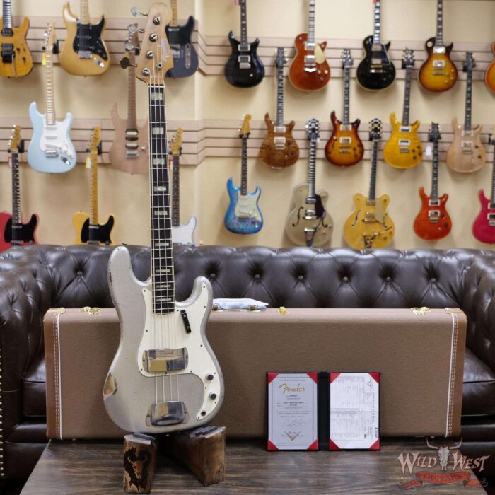 Fender Custom Shop Carlos Lopez Masterbuilt 60’s Precision Bass P-Bass Josefina Hand-Wound Pickup Relic Inca Silver - Image 6