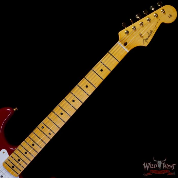 Fender Custom Shop David Brown Masterbuilt Late 50’s Stratocaster Lush Closet Classic Dakota Red with Gold Hardware - Image 4