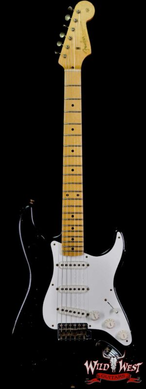 Fender Custom Shop Dennis Galuszka Masterbuilt 1955 Stratocaster Hand-Wound Pickups Journeyman Relic Black