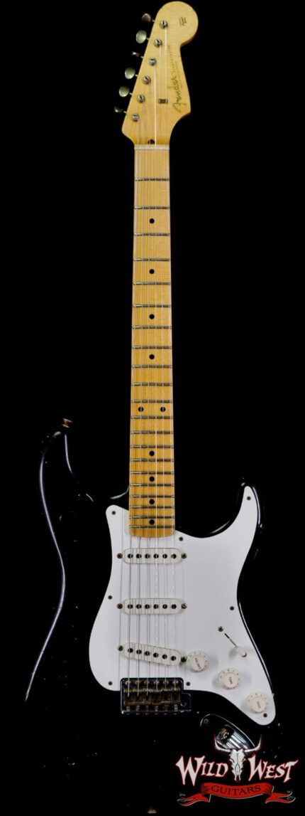 Fender Custom Shop Dennis Galuszka Masterbuilt 1955 Stratocaster Hand-Wound Pickups Journeyman Relic Black