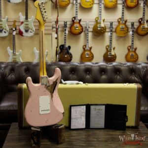 Fender Custom Shop Dennis Galuszka Masterbuilt 1956 HSS Stratocaster Heavy Relic Shell Pink over Black - Image 13