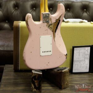 Fender Custom Shop Dennis Galuszka Masterbuilt 1956 HSS Stratocaster Heavy Relic Shell Pink over Black - Image 14