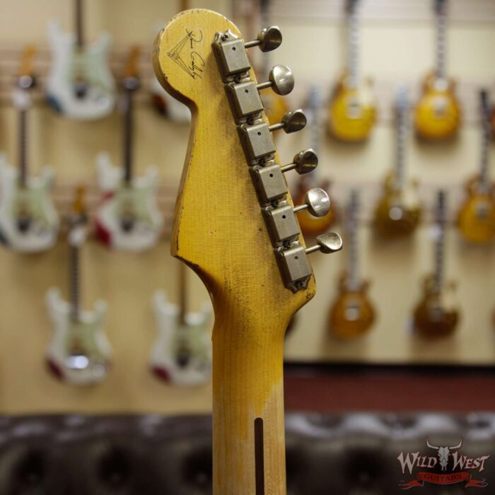 Fender Custom Shop Dennis Galuszka Masterbuilt 1956 HSS Stratocaster Heavy Relic Shell Pink over Black - Image 9