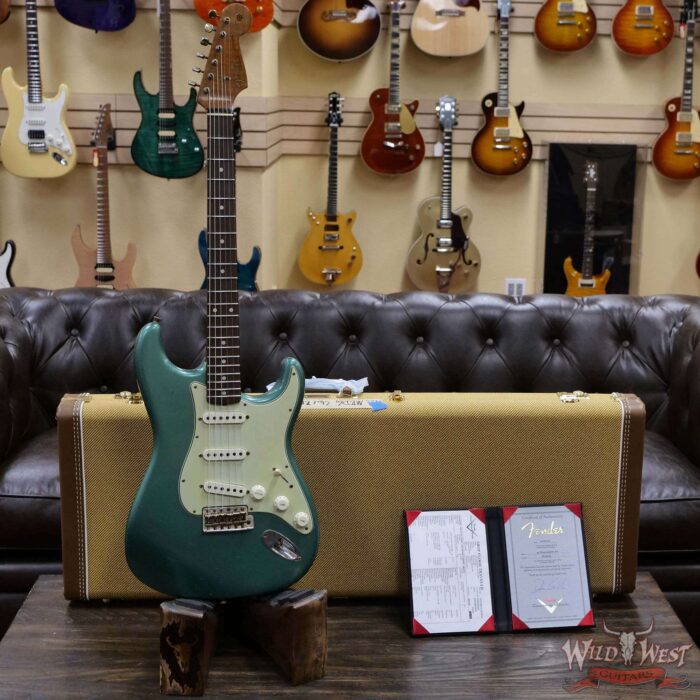 Fender Custom Shop Dennis Galuszka Masterbuilt Roasted 1959 Stratocaster Journeyman Relic Brazilian Rosewood Slab Board Hand-Wound Pickups Sherwood Green - Image 6