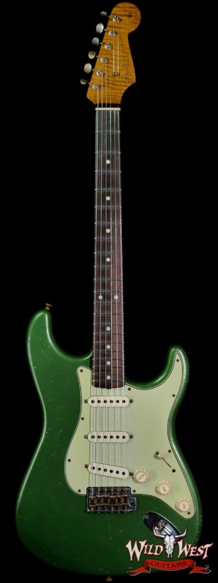 Fender Custom Shop Dennis Galuszka Masterbuilt Roasted 1959 Stratocaster Brazilian Rosewood Slab Board Hand-Wound PUs Journeyman Relic Aged Sage Green Metallic