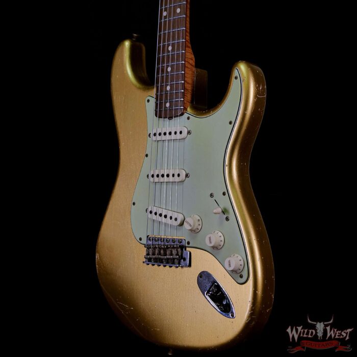 Fender Custom Shop Dennis Galuszka Masterbuilt Roasted 1959 Stratocaster Brazilian Rosewood Slab Board Hand-Wound PUs Journeyman Relic Aged Aztec Gold - Image 2