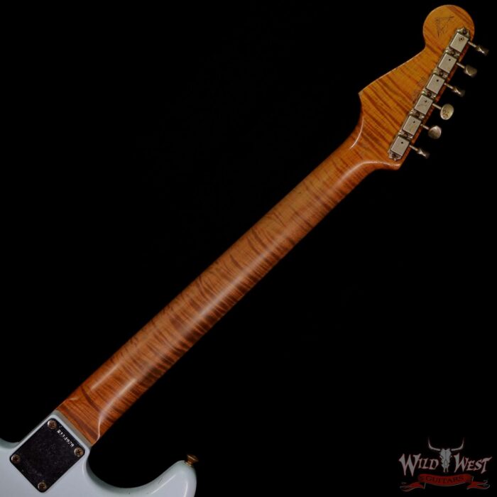 Fender Custom Shop Dennis Galuszka Masterbuilt Roasted 1959 Stratocaster Brazilian Rosewood Slab Board Hand-Wound PUs Journeyman Relic Aged Sonic Blue - Image 5