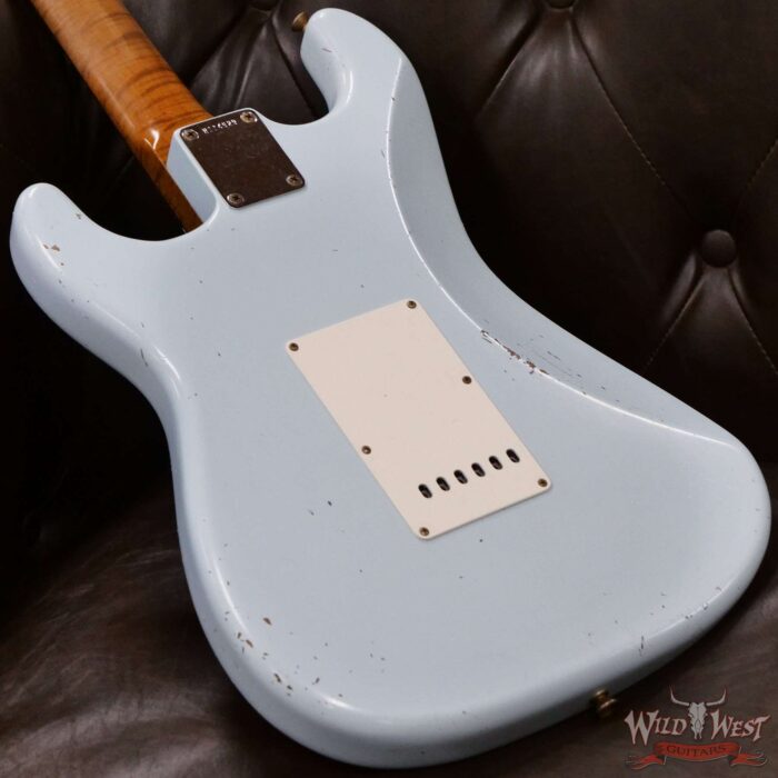 Fender Custom Shop Dennis Galuszka Masterbuilt Roasted 1959 Stratocaster Brazilian Rosewood Slab Board Hand-Wound PUs Journeyman Relic Aged Sonic Blue - Image 11