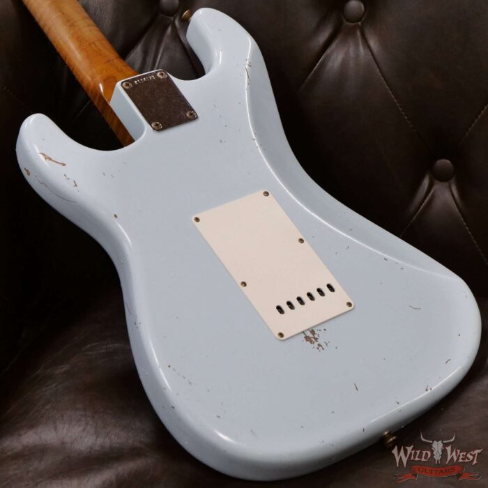 Fender Custom Shop Dennis Galuszka Masterbuilt Roasted 1959 Stratocaster Brazilian Rosewood Slab Board Hand-Wound PUs Journeyman Relic Aged Sonic Blue - Image 11