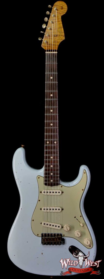Fender Custom Shop Dennis Galuszka Masterbuilt Roasted 1959 Stratocaster Brazilian Rosewood Slab Board Hand-Wound PUs Journeyman Relic Aged Sonic Blue