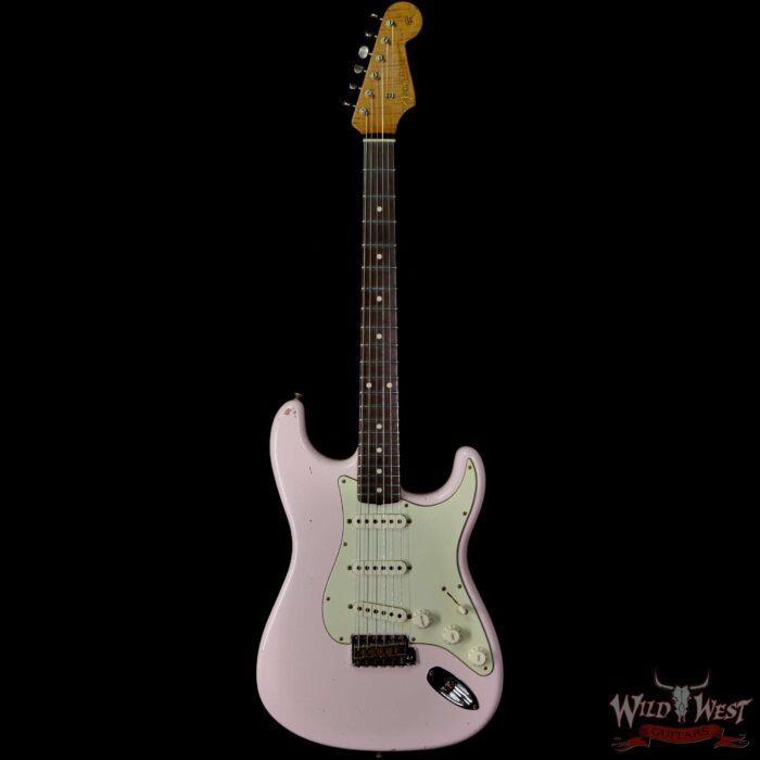 Fender Custom Shop Dennis Galuszka Masterbuilt Roasted 1959 Stratocaster Brazilian Rosewood Slab Board Hand-Wound PUs Journeyman Relic Aged Shell Pink - Image 3